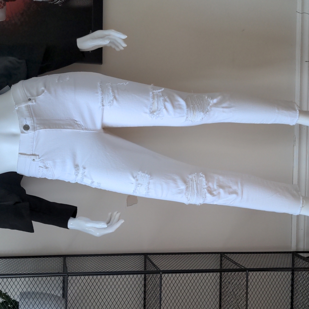 Punked Ripped Jeans White Garage